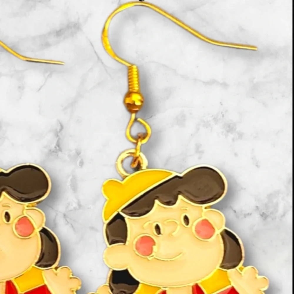 Cartoon Character Earrings Gold yellow fashion jewelry dangle LUCY Fall NEW